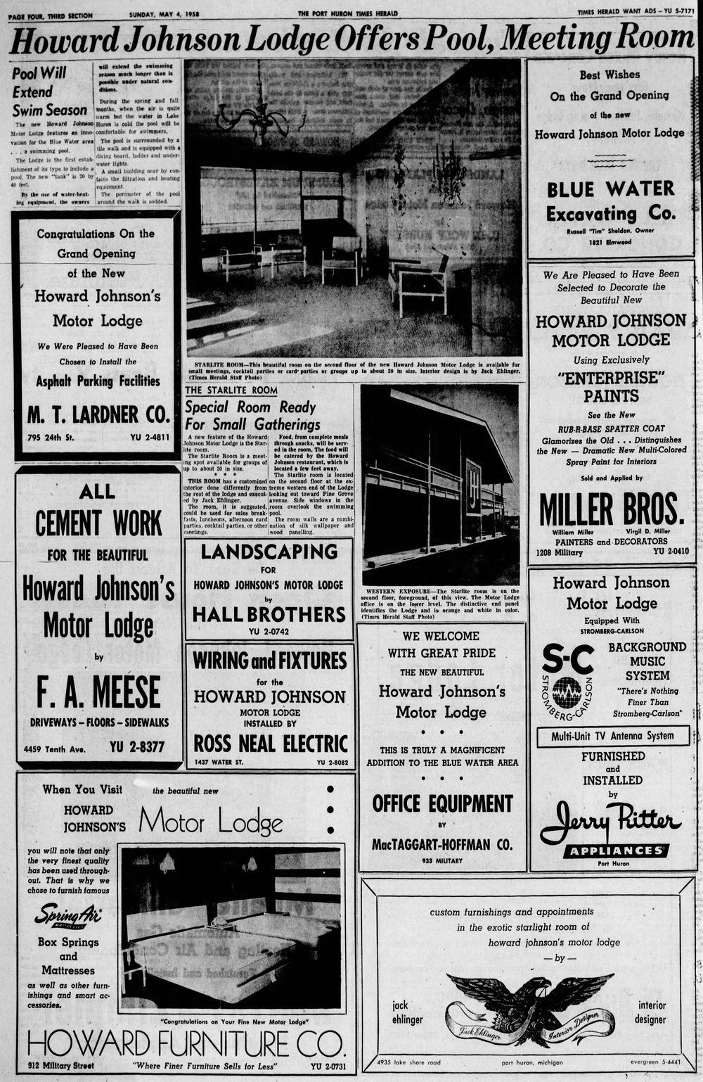 Howard Johnsons Motor Lodge - May 4 1958